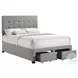 Kaycee Rhyan Smoke Fabric Full Upholstered Storage Bed