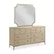 Lenox Alabaster 8 Drawer Straddella Dresser with Rectangular Sarbonne Mirror