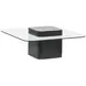 Donora Clear Glass and Obsidian Square Glass Top Cocktail Table