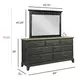 Heritage Timber Charcoal 7 Drawer Farmstead Dresser with Rectangular Jessup Mirror