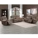 Nashville Light Brown Manual Glider Reclining Console 78" Loveseat