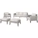 Carezza Taupe and Natural Upholstered 5 Piece Conversation Set