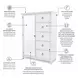 Coastal Point Fresh White and Soft Grey Glaze 5 Drawer 1 Mirrored Door Chest