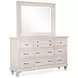Newport Alabaster 9 Drawer Dresser with Rectangular Mirror