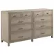 West Fork Aged Taupe 8 Drawer Parks Dresser with Square Mirror