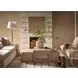 Dwell Aline Beige and Boulder Leather Upholstered Nesting Cocktail Table with Rectangular Ottoman