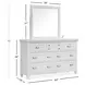 Harborwick White Dove 7 Drawer Dresser with Rectangular Mirror
