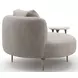 Echo Pale Gray and Champagne Gold 81" Lounge with Accent Table