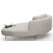 Echo Pale Gray and Champagne Gold 81" Lounge with Accent Table