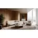 Fleur Ivory and Porcini 102" Sofa with Pillows