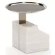 Overlap Travertine and Whisper of Gold Sectional Accent Table