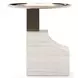 Overlap Travertine and Whisper of Gold Sectional Accent Table
