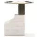 Overlap Travertine and Whisper of Gold Sectional Accent Table
