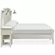 Willowbrook Egg Shell White and Cream King Upholstered Wall Panel Bed with 2 Nightstand and USB Charging