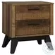 Urban Rustic Brushed Wheat 2 Drawer Nightstand with USB Charging