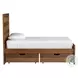 Urban Rustic Brushed Wheat Twin Bed with Storage