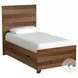 Urban Rustic Brushed Wheat Twin Bed with Storage