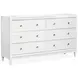 Springhouse Whisper White 6 Drawer Dresser with Rectangular Mirror