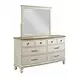 Litchfield Sunwashed and Brown 8 Drawer Weymouth Dresser with Rectangular Landscape Mirror