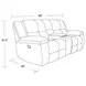 Branton Cabot Stone 86" Manual Reclining Loveseat with Console and USB Charging