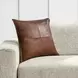 Soco Leather Kona Brown 22 x 22" Accent Pillow Set of 2