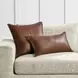 Soco Leather Kona Brown 22 x 22" Accent Pillow Set of 2