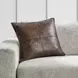 Soco Leather Parsons Cocoa 22 x 22" Accent Pillow Set of 2
