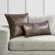Soco Leather Parsons Cocoa 22 x 22" Accent Pillow Set of 2
