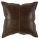 Soco Leather Parsons Cocoa 22 x 22" Accent Pillow Set of 2