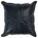 Soco Leather Naval Nightfall Blue Square Accent Pillow Set of 2