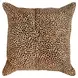 La Dolce Vita Leopard Hide Camel and Black Square Accent Pillow Set of 2