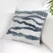 Stillness Passage Capri Blue and Cream Square Accent Pillow Set of 2