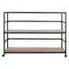 Glendora Black and Natural Storage Rack with Casters