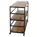 Glendora Black and Natural Storage Rack with Casters