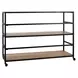 Glendora Black and Natural Storage Rack with Casters