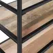 Glendora Black and Natural Storage Rack with Casters