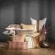 Radiant Oasis Meru Hide Tan and White Square Accent Pillow Set of 2