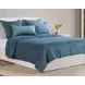 Bari Velvet Stone Blue Queen Quilt