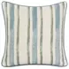 Tranquil Coasts Harbor Stripe Ivory and Blue Square Accent Pillow Set of 2