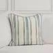 Tranquil Coasts Harbor Stripe Ivory and Blue Square Accent Pillow Set of 2