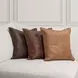 Soco Leather Parsons Cocoa 18 x 18" Accent Pillow Set of 2