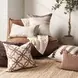 Lineage Bikram Ivory and Mocha Cream Square Accent Pillow Set of 2