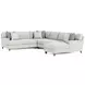 Mila Beige 5 Piece Modular Sectional with RAF Chaise and Pillows