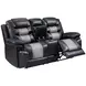 Nikko Black 74" Loveseat with Dual Recliner and Nailhead Trim