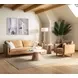Caldera Light Oak and White Travertine Top Occasional Table Set