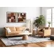 Caldera Light Oak and White Travertine Top Round Side Table