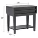 Lindon Belgian Wheat and Coffee Bean 1 Drawer Nightstand with USB Charging