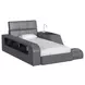 Booker Gray Twin Upholstered Transformer Bed with Electronic Features and LED