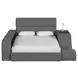 Booker Gray Full Upholstered Transformer Bed with Electronic Features and LED