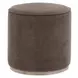 Vale Brown Performance Fabric Upholstered Round Accent Ottoman